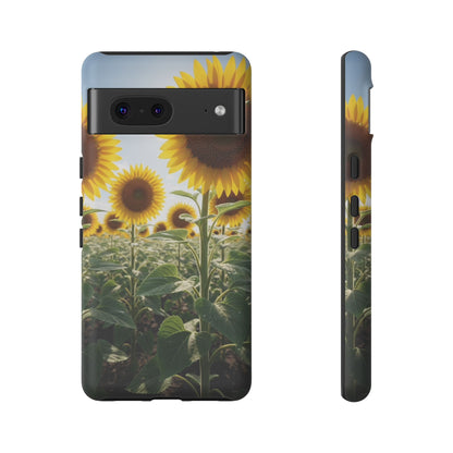 Sunflower Field Phone Case | Golden Hour Floral Aesthetic | Bright Summer Tough Case