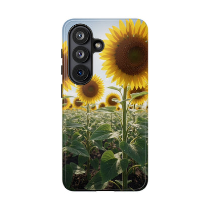 Sunflower Field Phone Case | Golden Hour Floral Aesthetic | Bright Summer Tough Case