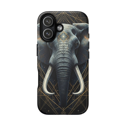 Elephant Mandala Phone Case – Black and Gold Spiritual Elephant Tough Protective Case