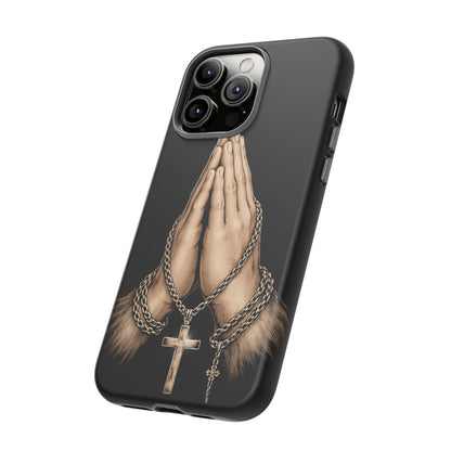 Praying Hands Cross Phone Case – Christian Faith Scripture Cover