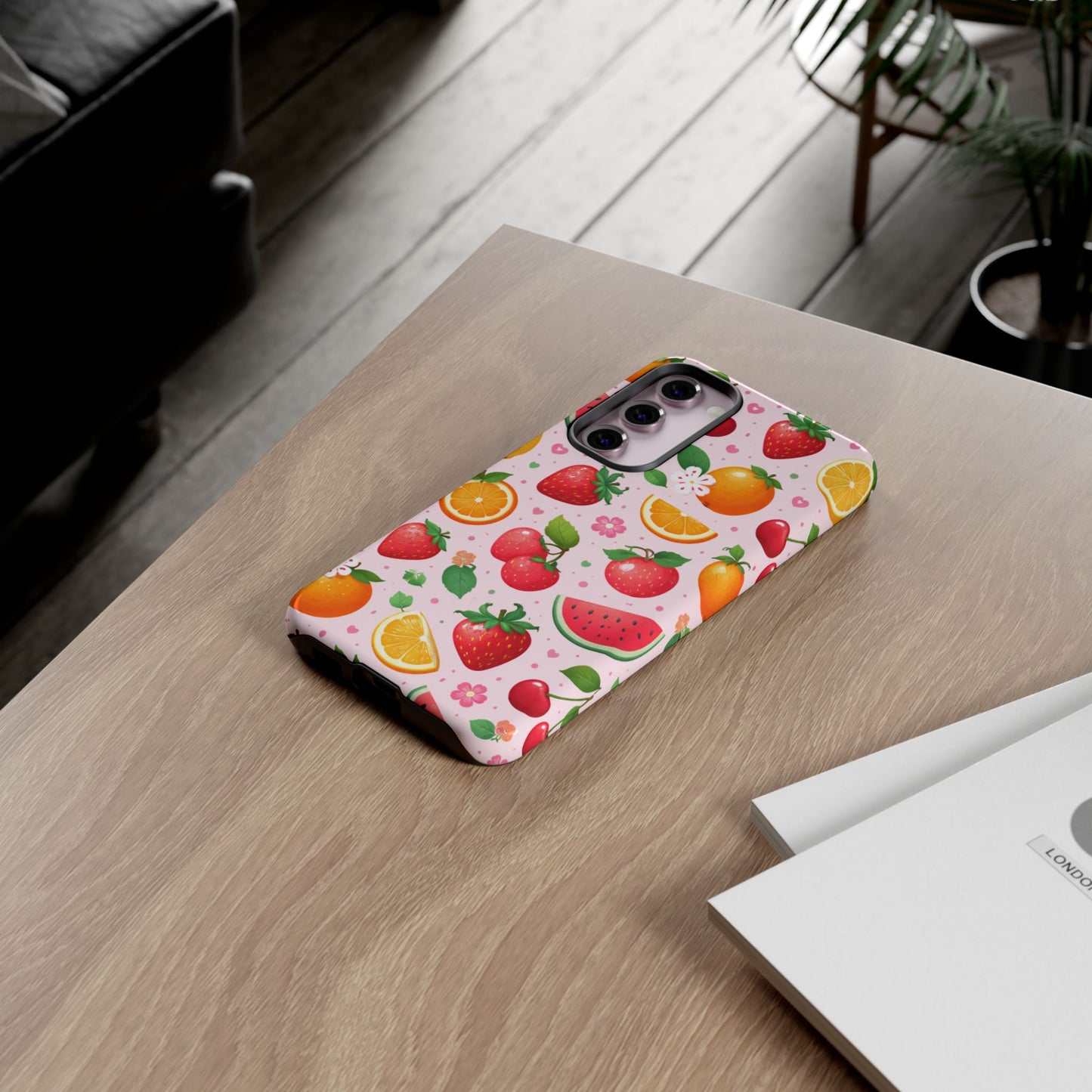 Fruit Phone Case – Tough Shockproof, Strawberry Cherry Citrus Summer Design for Iphone, Samsung Galaxy and Pixel