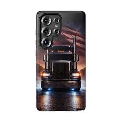 Semi Truck Phone Case American Flag Big Rig Trucker Gift iPhone Samsung