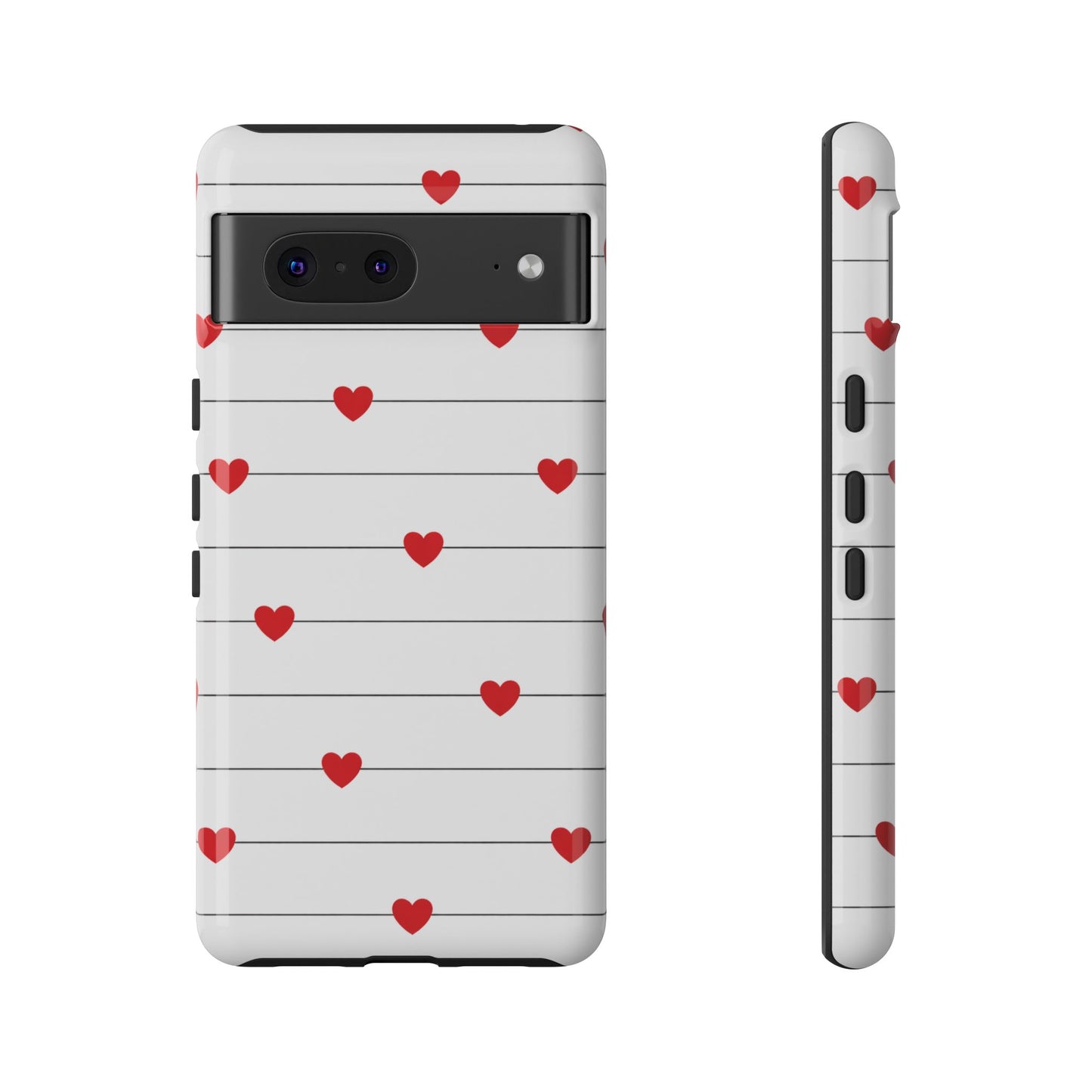 Red Heart Stripe iPhone Case | Tough Shockproof Love Aesthetic Cover