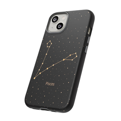 Pisces Zodiac Constellation Phone Case – Luxe Gold Celestial Cover
