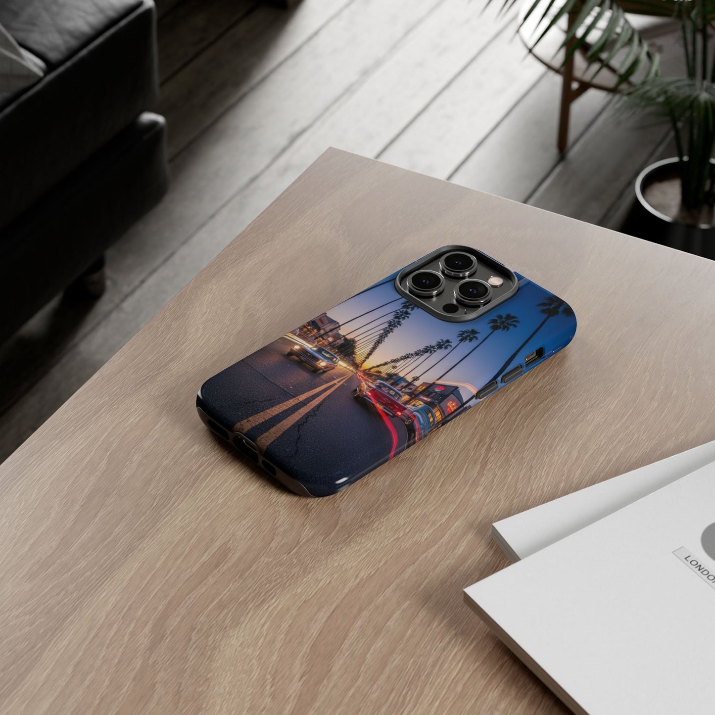 LA Sunset Boulevard Phone Case | Palm Tree Sunset Aesthetic | City Night Tough Case