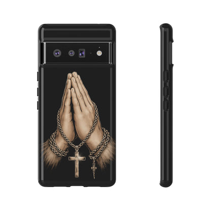 Praying Hands Cross Phone Case – Christian Faith Scripture Cover
