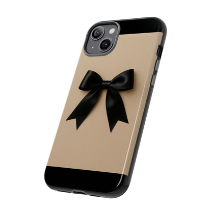 Black Bow Phone Case | Elegant Coquette Bow Design | Chic Neutral Tough Case for iPhone & Samsung