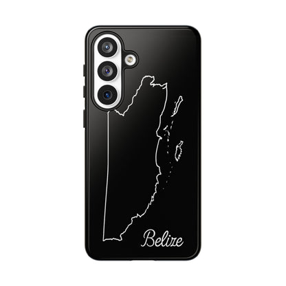 Belize Outline Phone Case – Minimal Country Map Tough Case (iPhone, Samsung, Pixel)
