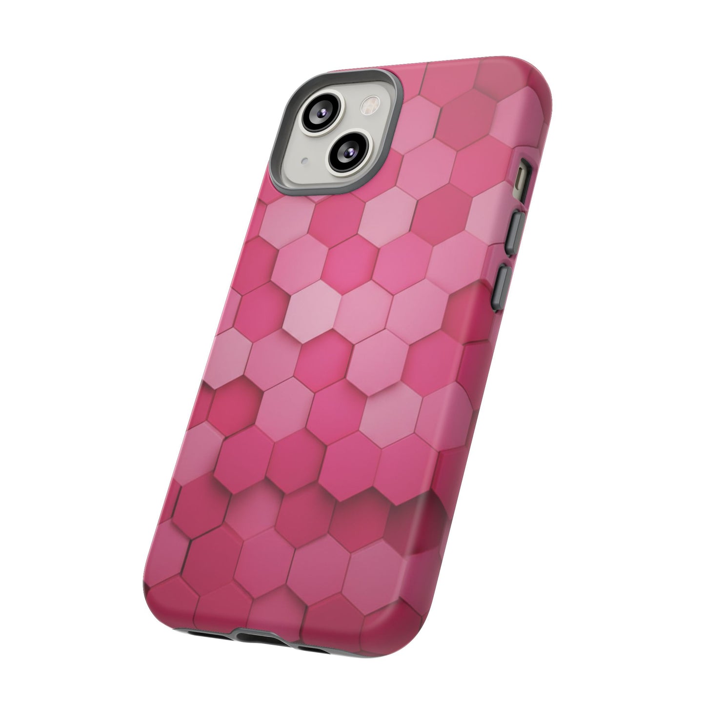 Hot Pink Hexagon Phone Case | Honeycomb Geometric Aesthetic | Cute Pink iPhone & Samsung Tough Protective Case