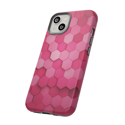 Hot Pink Hexagon Phone Case | Honeycomb Geometric Aesthetic | Cute Pink iPhone & Samsung Tough Protective Case