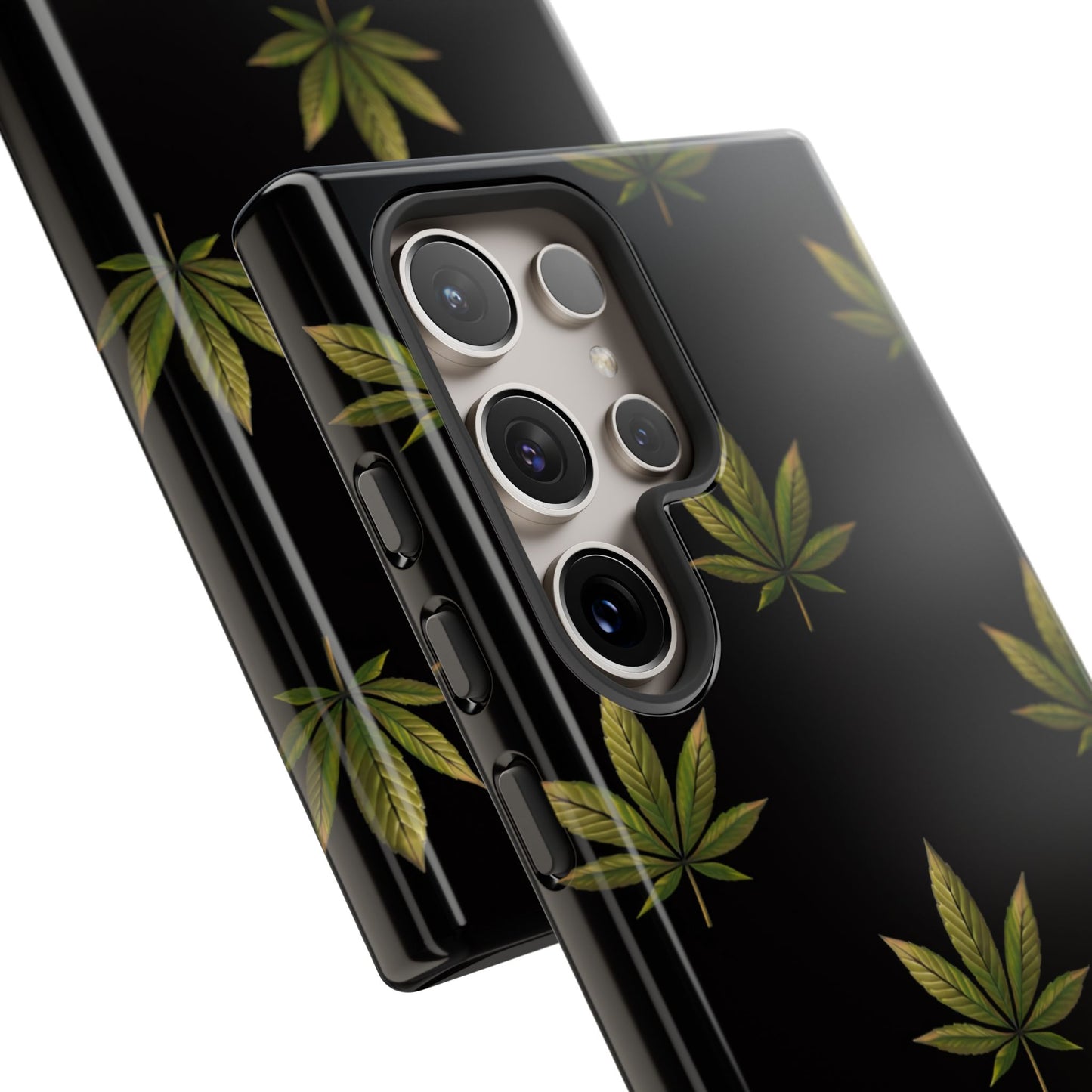 Cannabis Leaf Phone Case Green Weed Leaf Pattern Tough Protective Cover