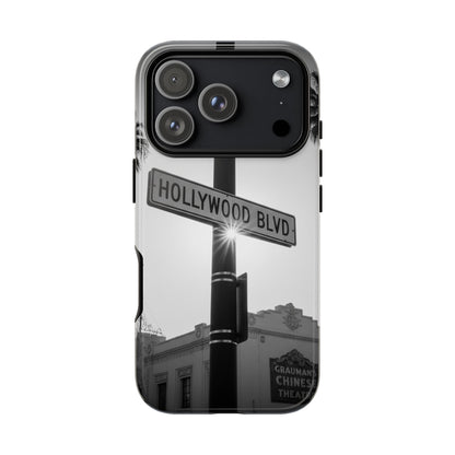 Hollywood Blvd Phone Case | Vintage Los Angeles Street Sign | Black & White LA Aesthetic