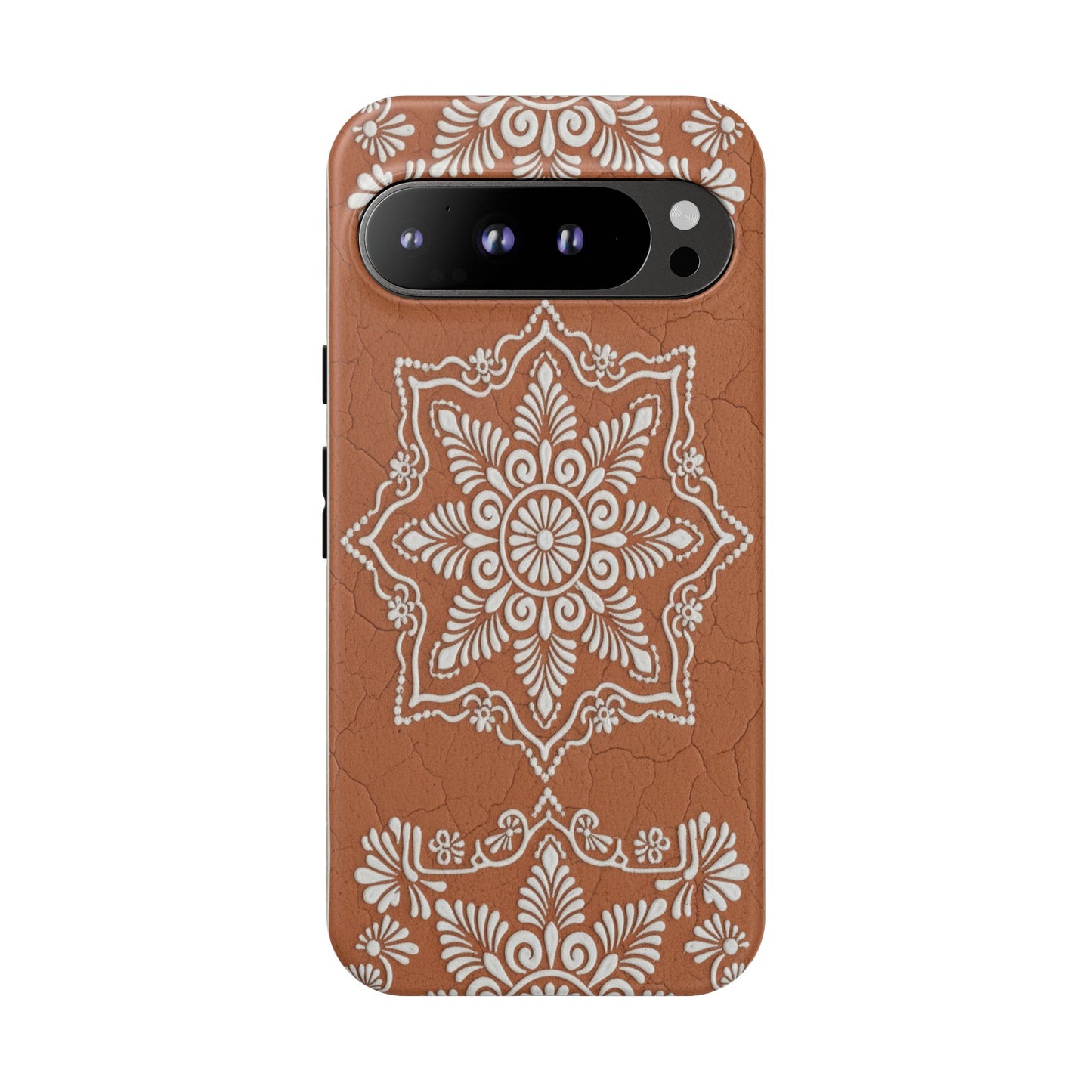 Talavera Terracotta Phone Case | Mexican Floral Pattern iPhone & Samsung Tough Case | Boho Clay Aesthetic Cover
