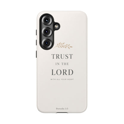 Proverbs 3:5 Christian Phone Case Trust in the Lord Minimalist Faith Cover