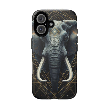 Elephant Mandala Phone Case – Black and Gold Spiritual Elephant Tough Protective Case