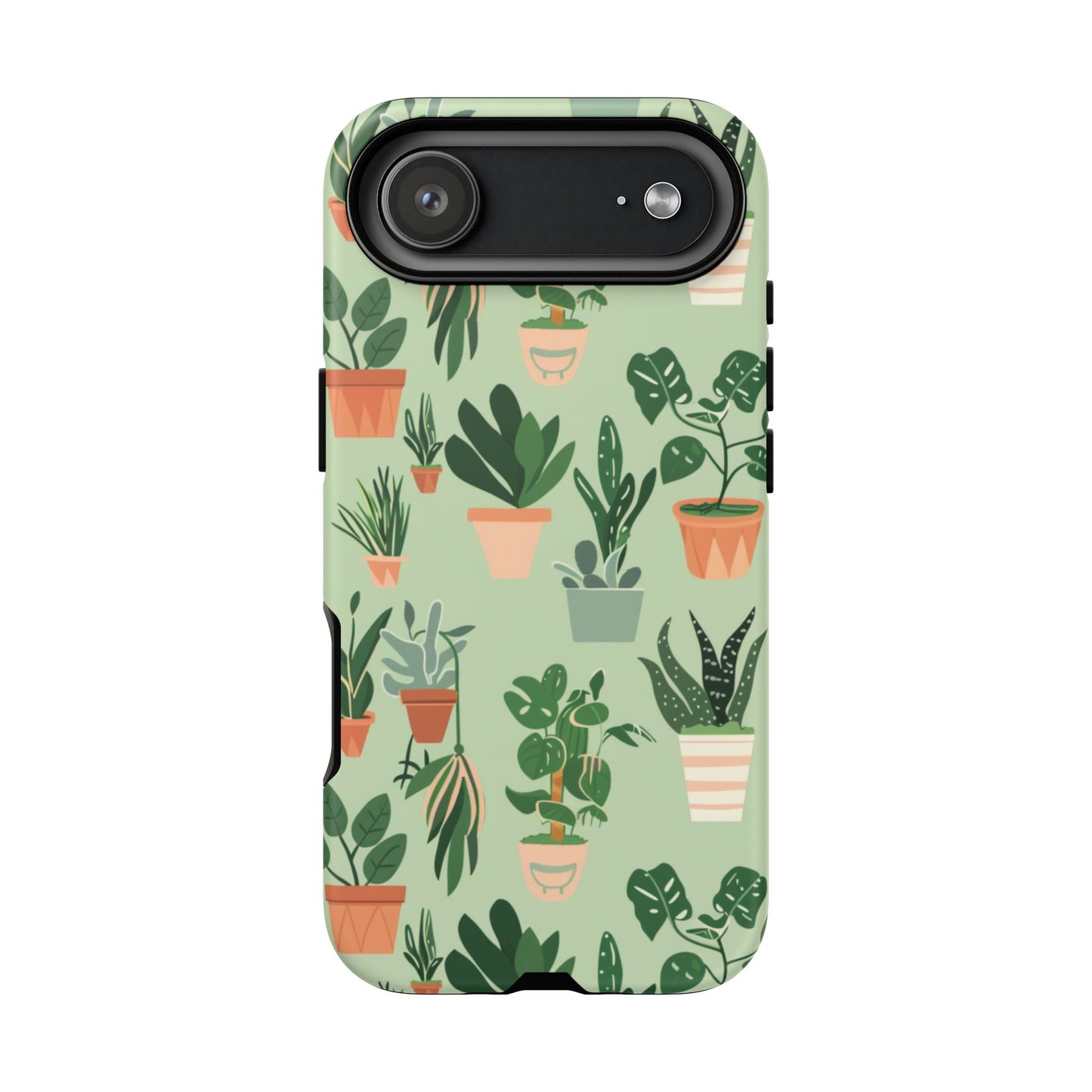 Plant Lover Phone Case | Cute Potted Plants Pattern | Botanical Aesthetic Tough Case