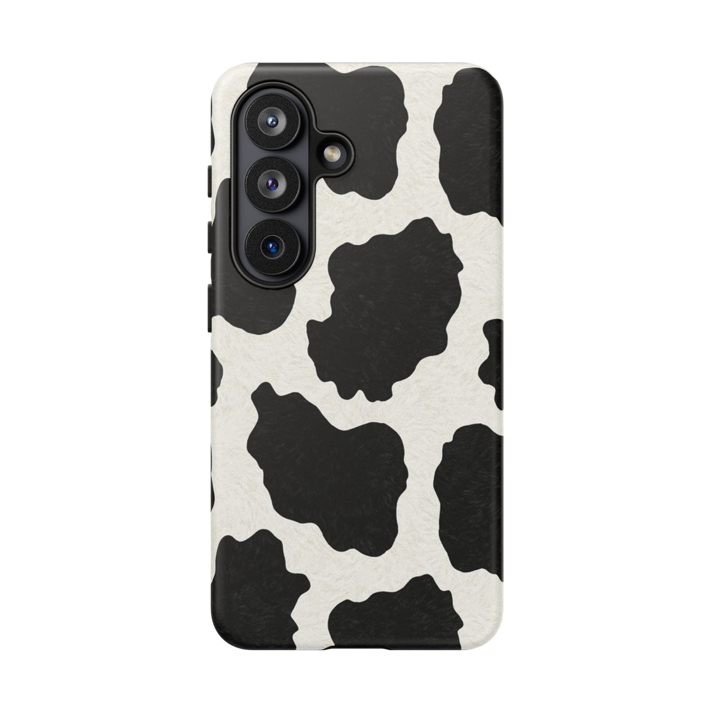 Black & White Cow Print Phone Case | Western Aesthetic iPhone & Samsung Tough Case