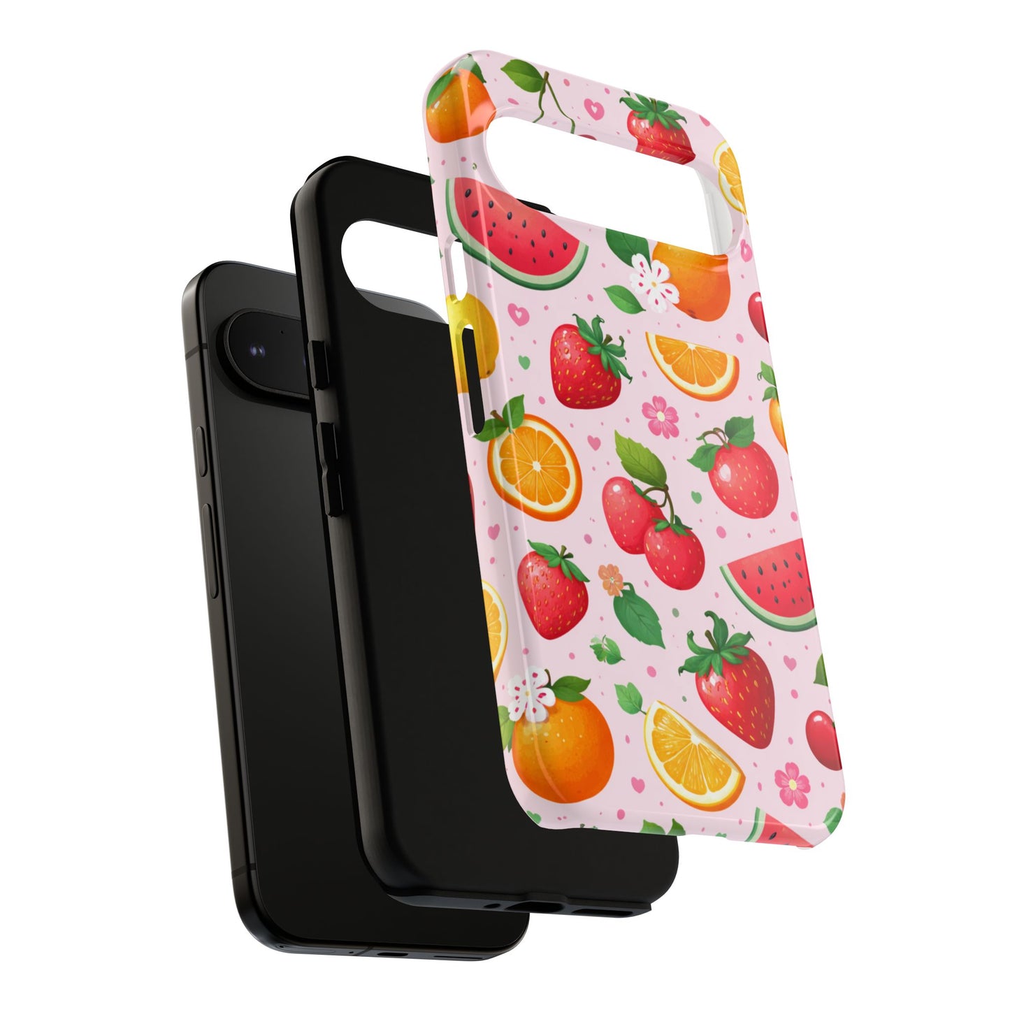 Fruit Phone Case – Tough Shockproof, Strawberry Cherry Citrus Summer Design for Iphone, Samsung Galaxy and Pixel