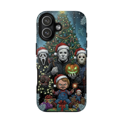 Christmas Horror Phone Case – Festive Slasher Collage Tough Case (iPhone, Samsung, Pixel)