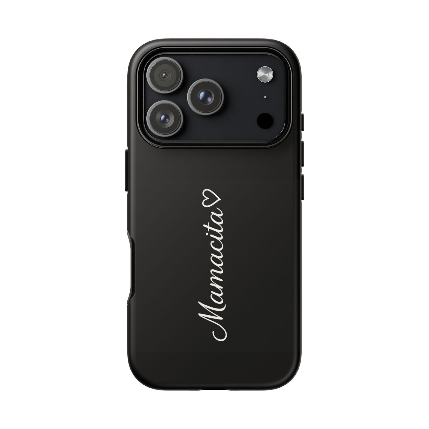 Mamacita Script Phone Case | Minimal Black Tough Case | Sleek Aesthetic Cover
