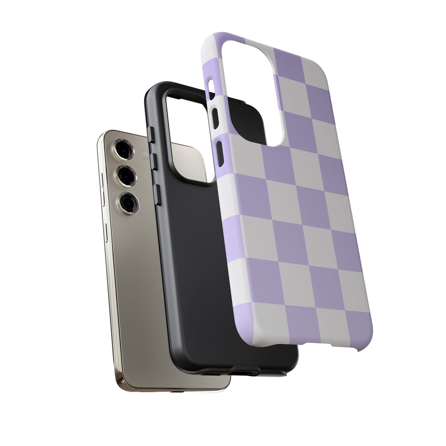 Lavender Checkerboard Phone Case | Pastel Aesthetic Checkered iPhone & Samsung Tough Case