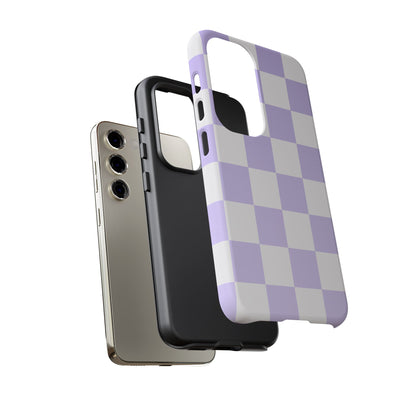 Lavender Checkerboard Phone Case | Pastel Aesthetic Checkered iPhone & Samsung Tough Case