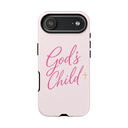 Gods Child Phone Case Christian Pink Aesthetic Tough iPhone Case
