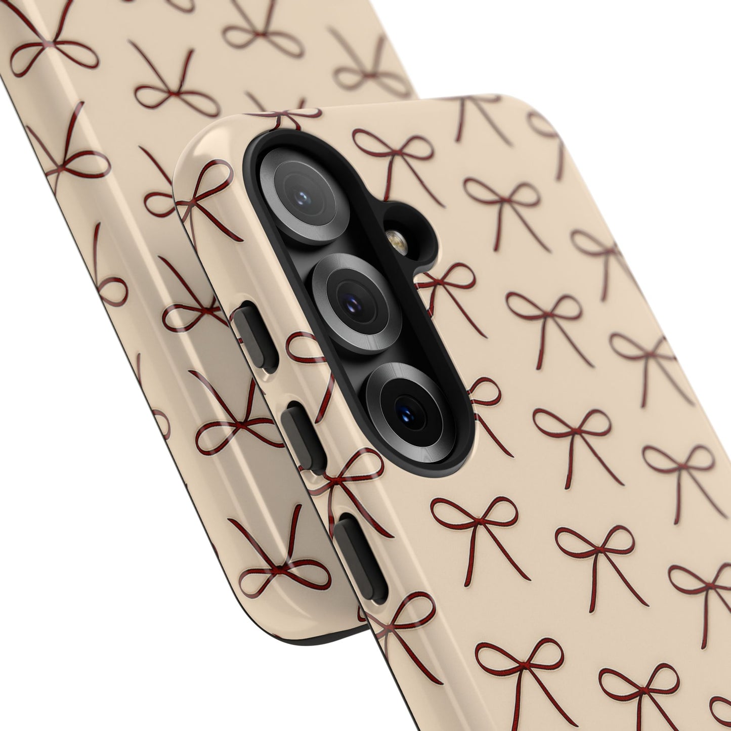 Coquette Bow Phone Case | Neutral Beige Aesthetic iPhone & Samsung Tough Case