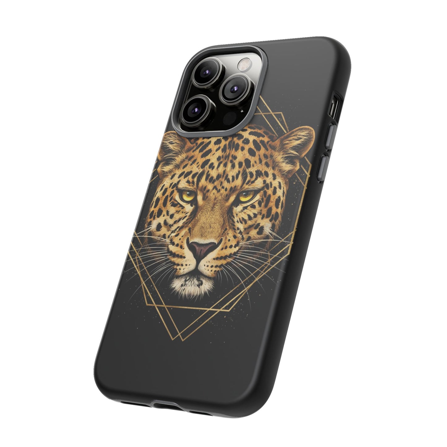 Leopard Phone Case – Black Gold Leopard Head Luxury Animal Tough Case