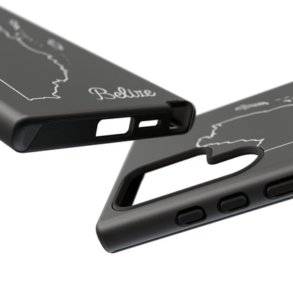 Belize Outline Phone Case – Minimal Country Map Tough Case (iPhone, Samsung, Pixel)