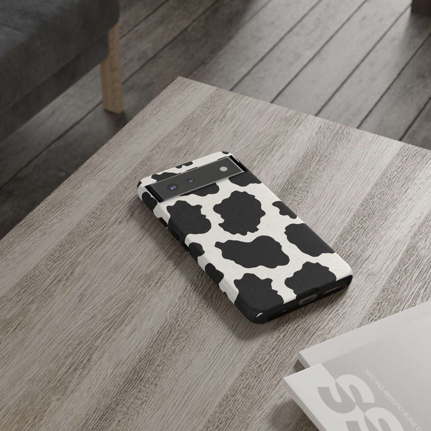 Black & White Cow Print Phone Case | Aesthetic Tough Protective Case