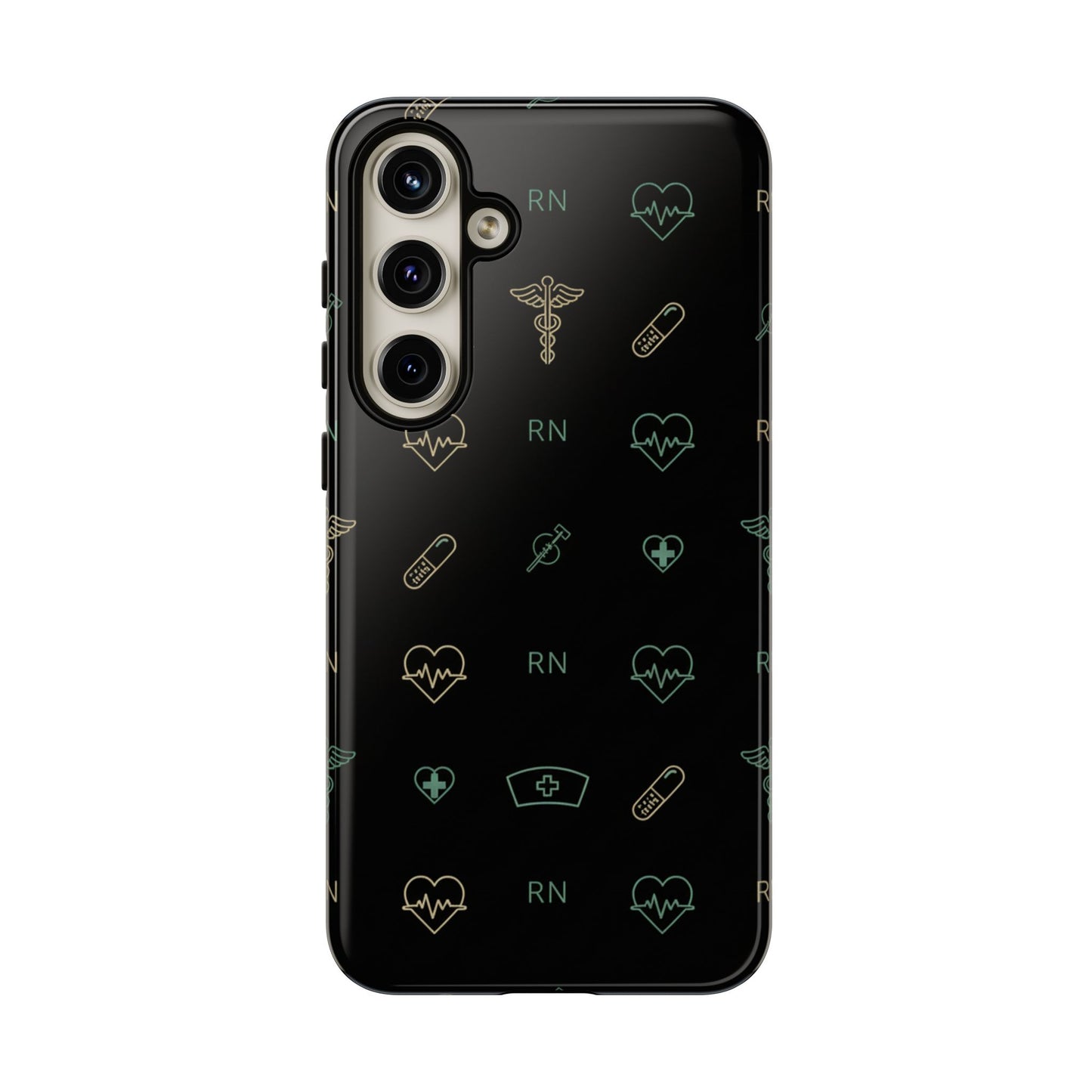 RN Nurse Phone Case – Minimal Medical Icon Pattern Healthcare Worker Tough Case