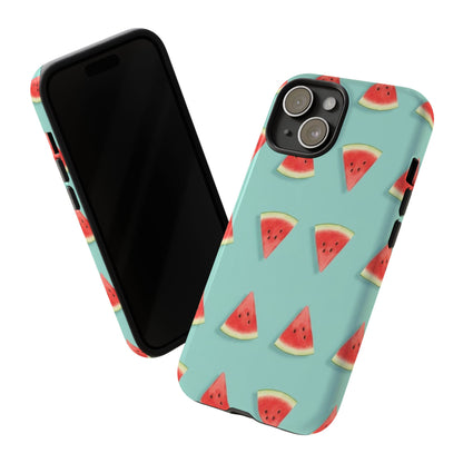 Watermelon Phone Case – Pastel Blue Summer Fruit Tough Case (iPhone, Samsung, Pixel)