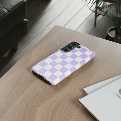 Lavender Checkerboard Phone Case | Pastel Aesthetic Tough Case