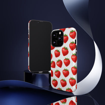 Cute Strawberry Phone Case – Aesthetic Fruit Pattern Protective Cover for Iphone, Samsung Galaxy and Pixel