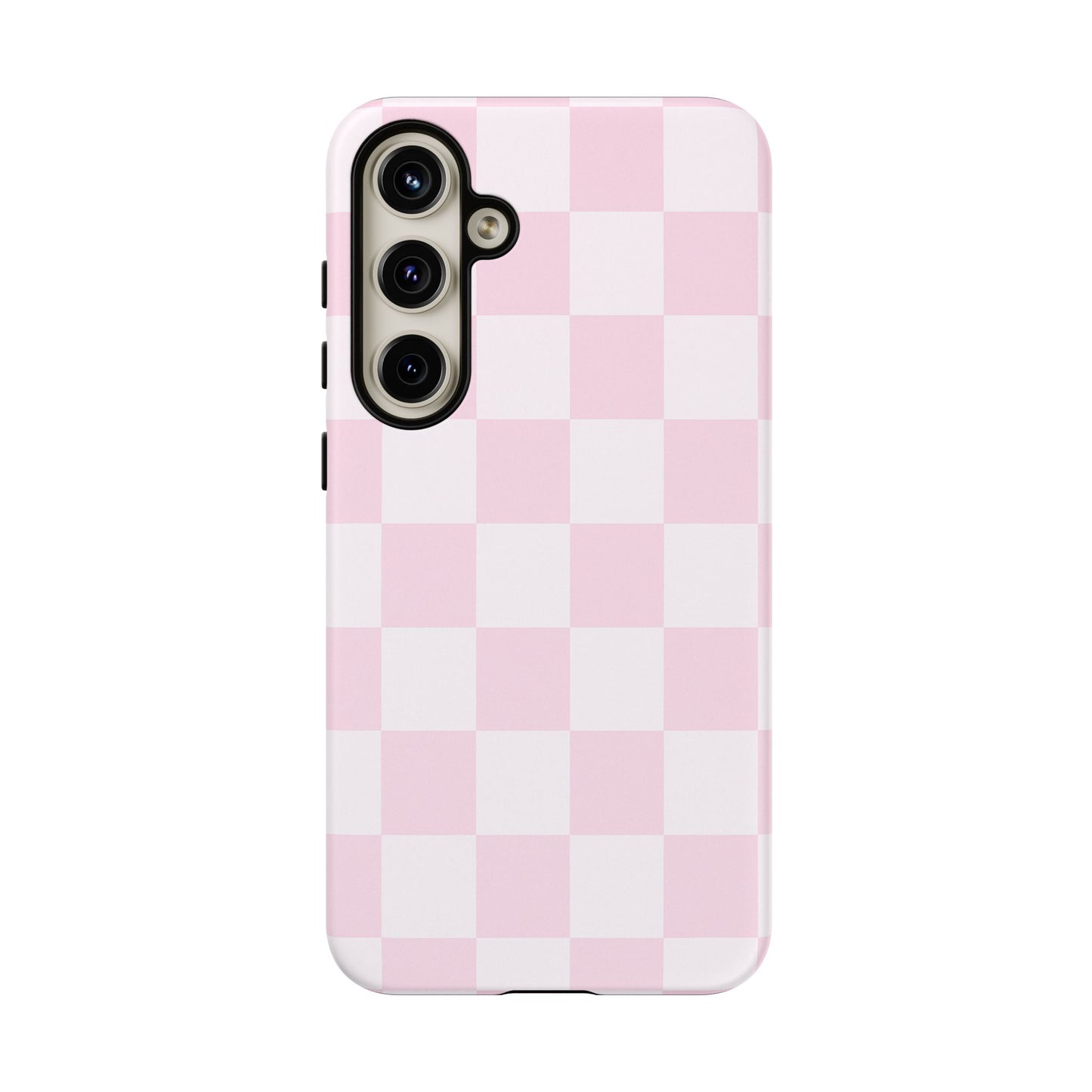 Light Pink Checkerboard Phone Case | Pastel Aesthetic Checkered iPhone & Samsung Tough Case
