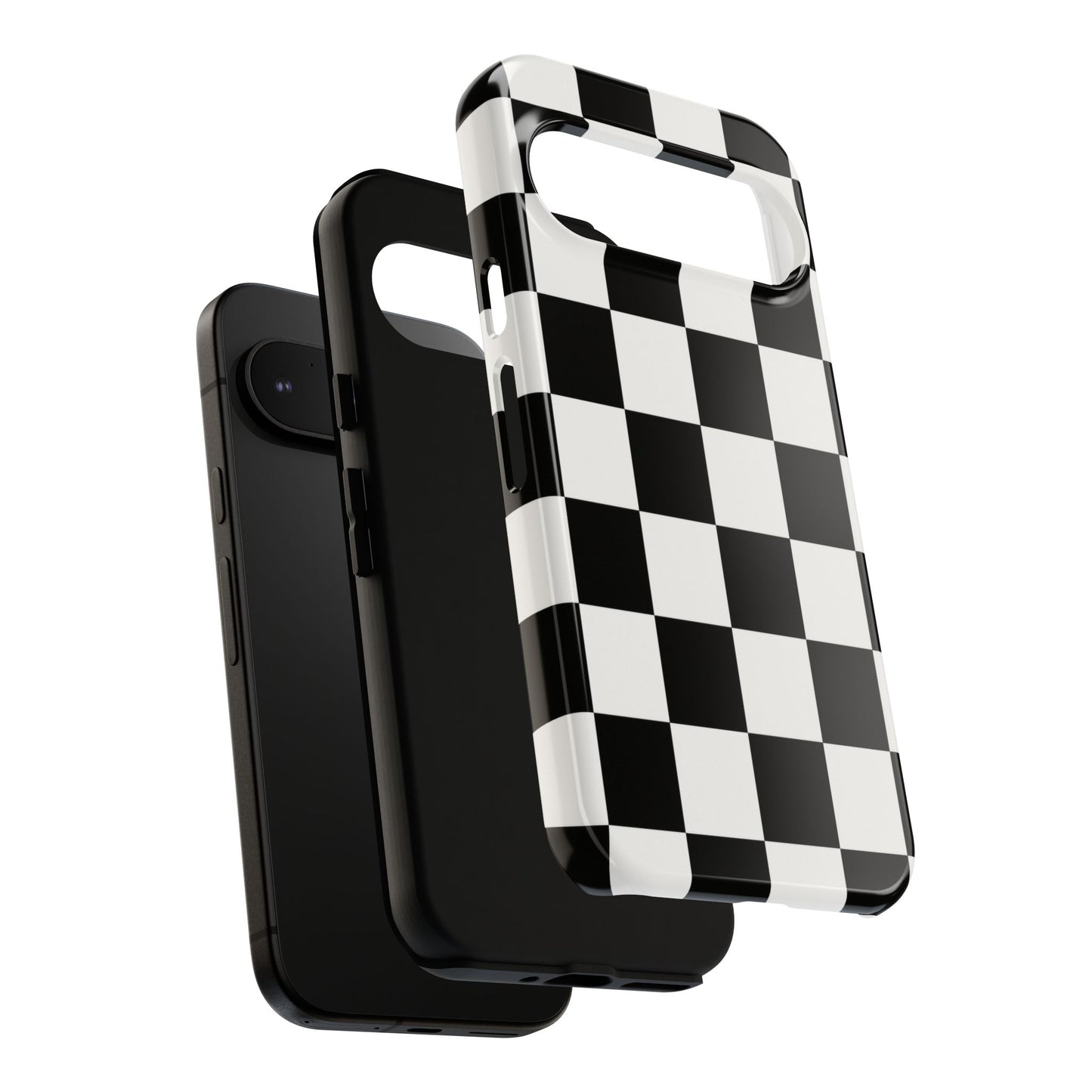 Black & White Checkerboard Phone Case – Classic Aesthetic Tough Protective Case for Iphone, Samsung Galaxy and Pixel