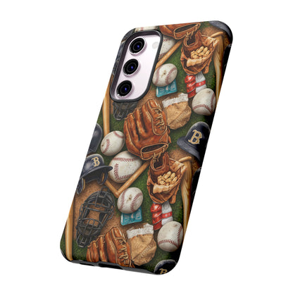 Baseball Gear Collage Phone Case – Vintage Baseball Equipment Sports Tough Case
