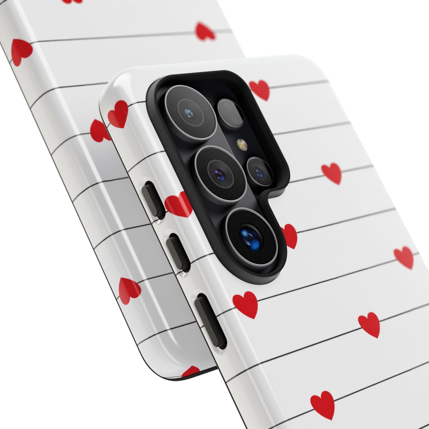 Red Heart Stripe iPhone Case | Tough Shockproof Love Aesthetic Cover