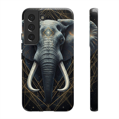 Elephant Mandala Phone Case – Black and Gold Spiritual Elephant Tough Protective Case