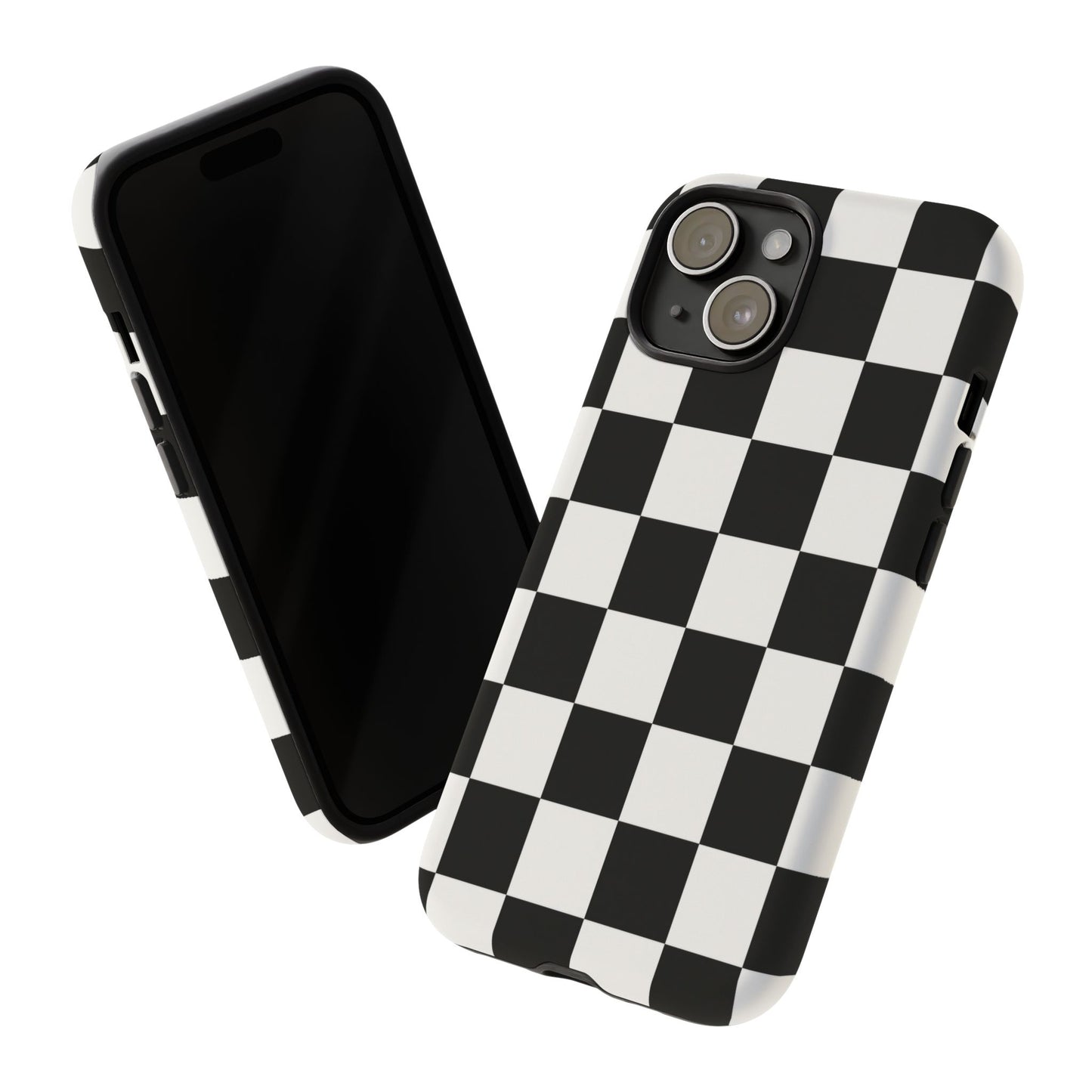 Black & White Checkerboard Phone Case – Classic Aesthetic Tough Protective Case for Iphone, Samsung Galaxy and Pixel