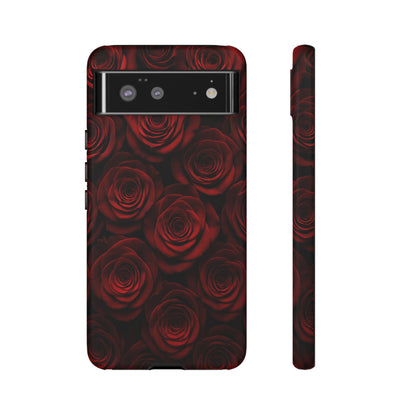 Dark Red Rose Phone Case – Gothic Floral Tough Case (iPhone, Samsung, Pixel)