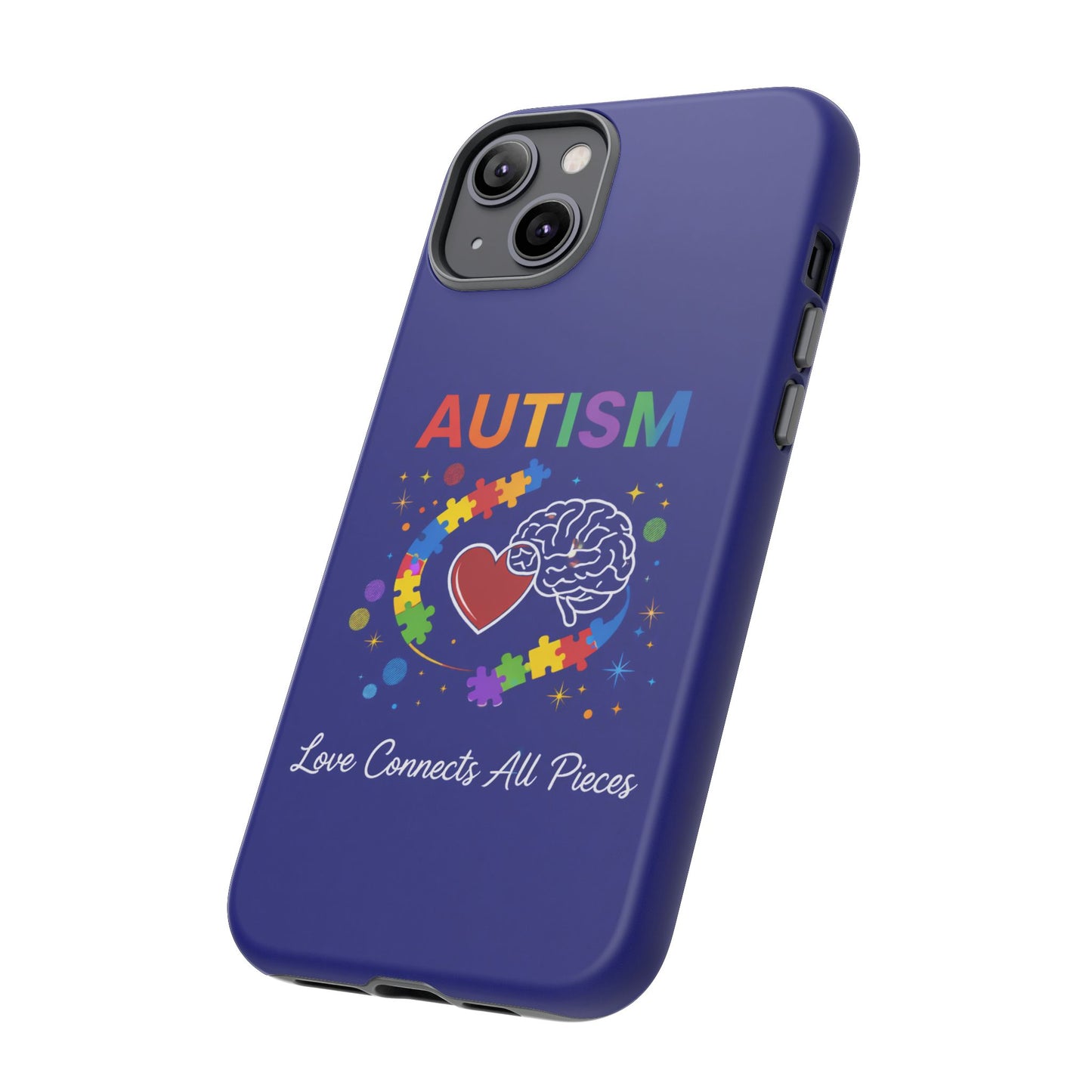 Autism Awareness Tough Case – "Love Connects All Pieces" Phone Case for Iphone, Samsung Galaxy and Pixel