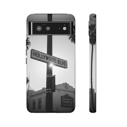 Hollywood Blvd Phone Case | Vintage Los Angeles Street Sign | Black & White LA Aesthetic