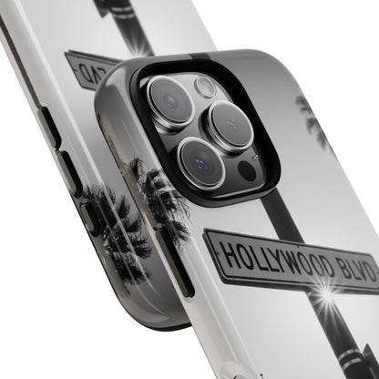 Hollywood Blvd Phone Case | Vintage Los Angeles Street Sign | Black & White LA Aesthetic
