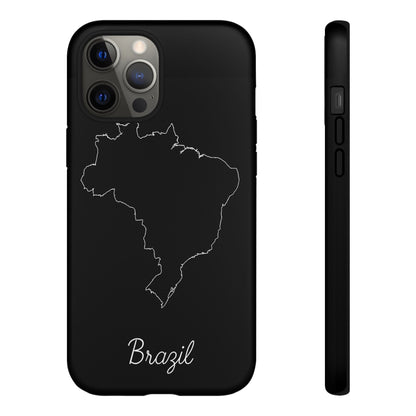 Brazil Outline Phone Case – Minimal Country Map Tough Case (iPhone, Samsung, Pixel)
