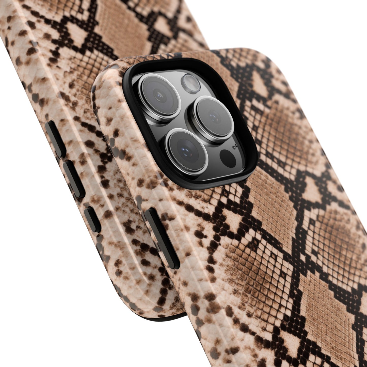 Snake Print Phone Case – Brown Python Pattern Slim Protective Cover for Iphone, Samsung Galaxy and Pixel
