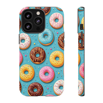 Cute Donut Pattern Phone Case – Colorful Sprinkles Dessert Design for Iphone, Samsung Galaxy and Pixel