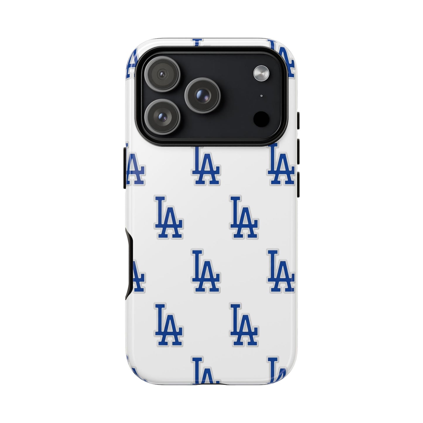 Blue LA Monogram Pattern Phone Case | Minimal Baseball Inspired Tough Cover