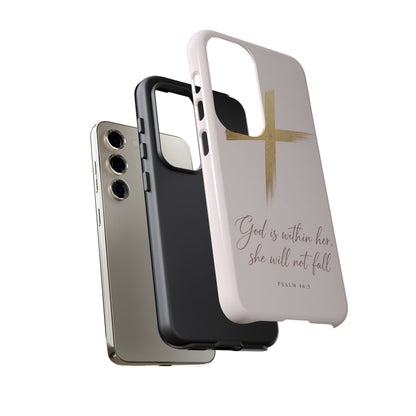 Psalm 46:5 God Is Within Her Christian Cross Phone Case Faith Gift